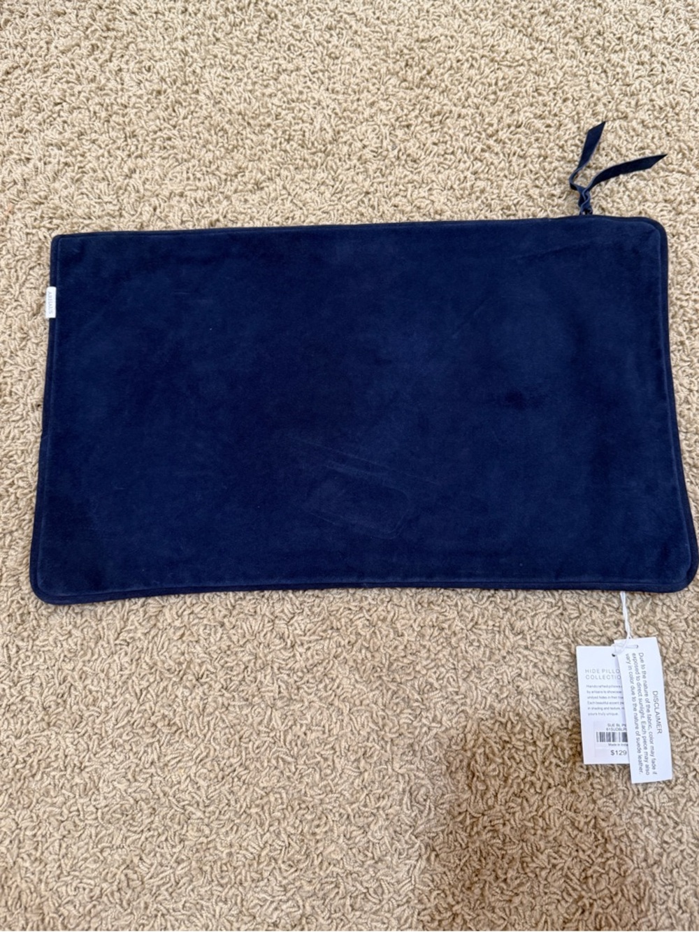 Navy Plush Bed Pillow Cover